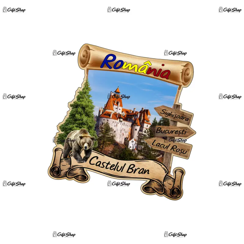 Castelul bran, romania, magnet papirus, model mgs 217